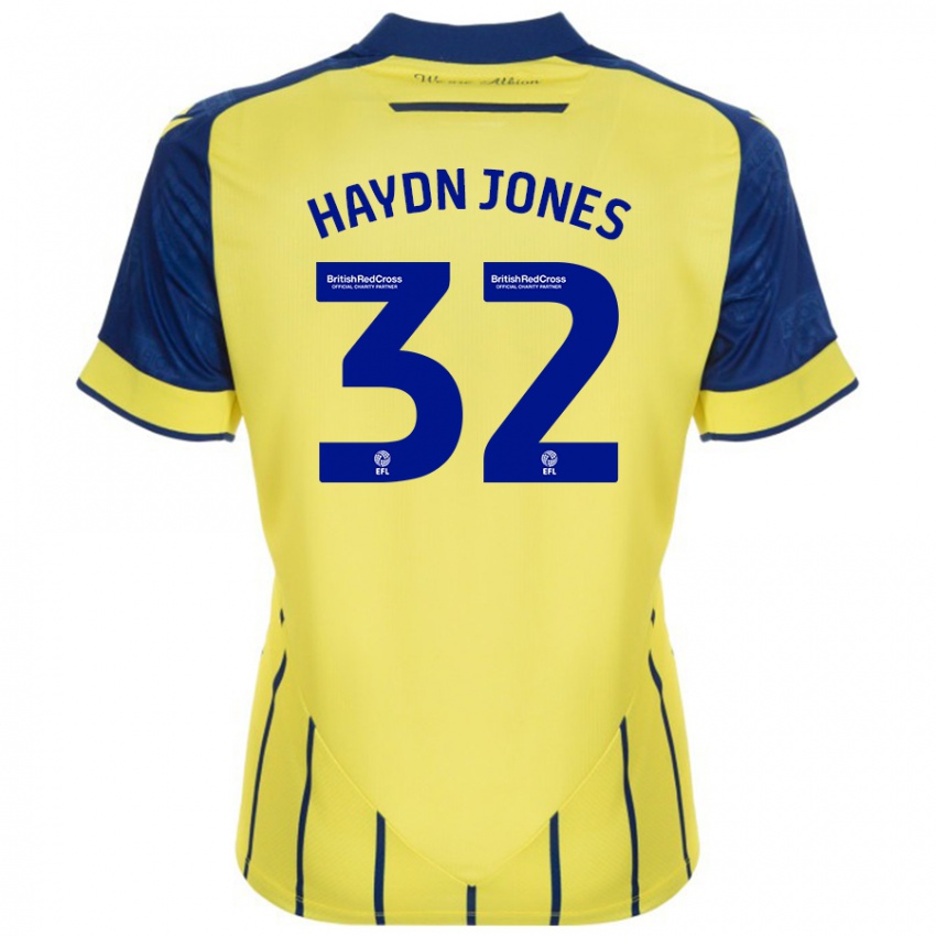 Niño Camiseta Mackenzie Haydn-Jones #32 Amarillo Azul 2ª Equipación 2024/25 La Camisa Chile