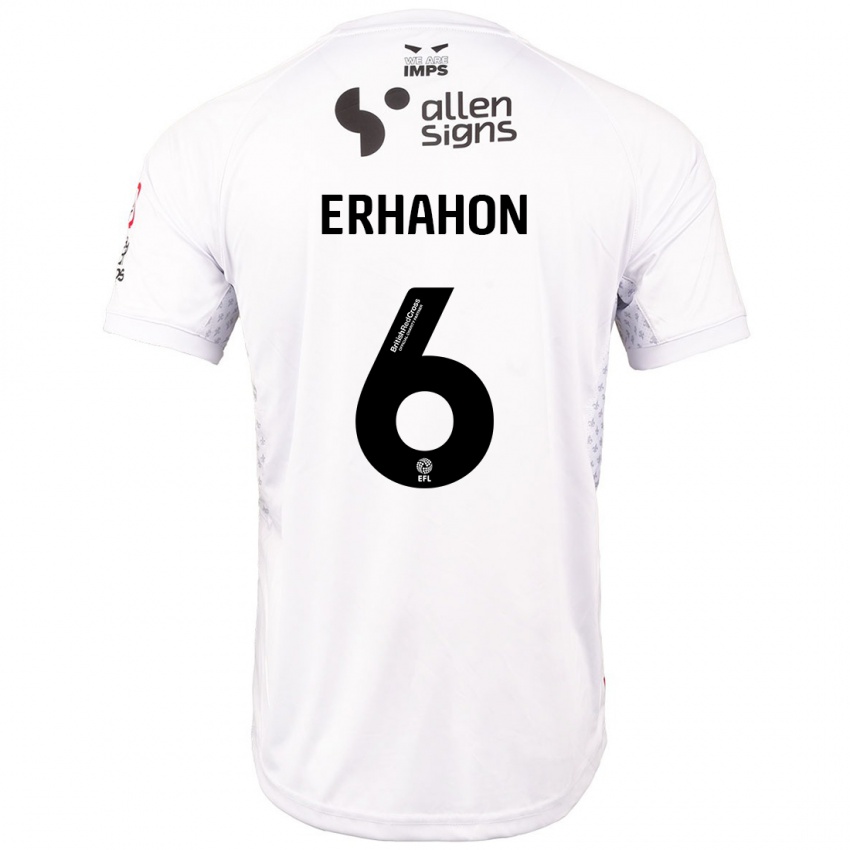 Niño Camiseta Ethan Erhahon #6 Rojo Blanco 2ª Equipación 2024/25 La Camisa Chile