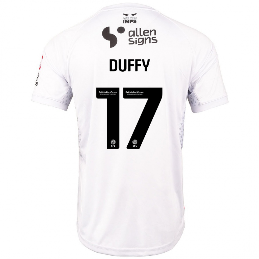 Niño Camiseta Dylan Duffy #17 Rojo Blanco 2ª Equipación 2024/25 La Camisa Chile