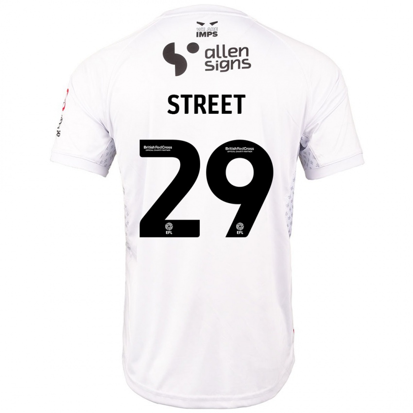 Niño Camiseta Robert Street #29 Rojo Blanco 2ª Equipación 2024/25 La Camisa Chile