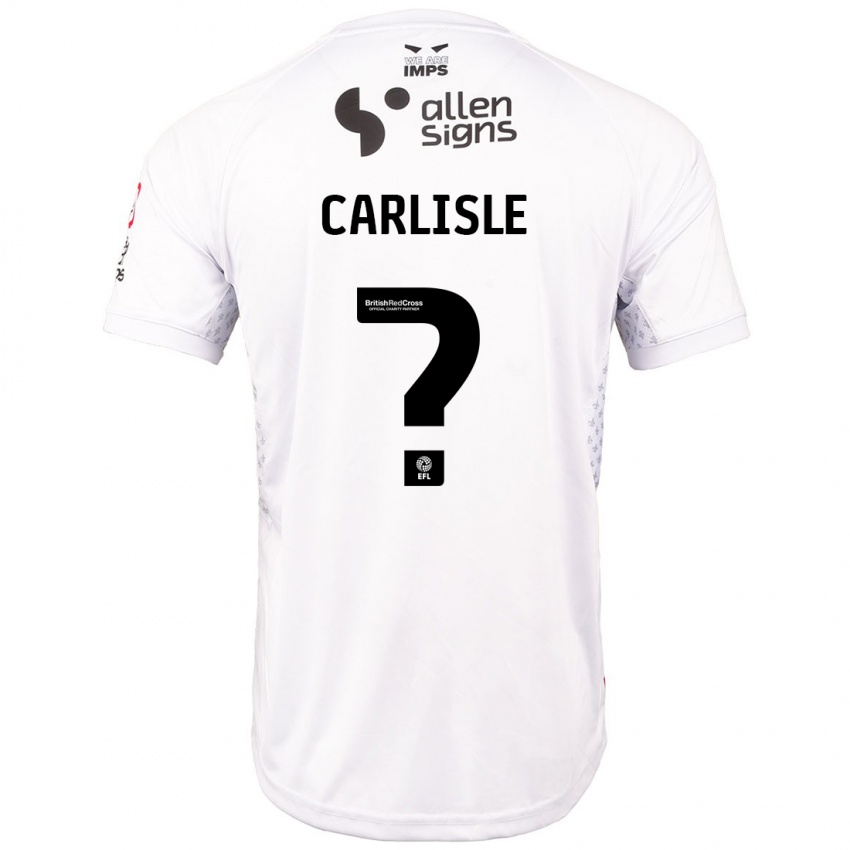 Niño Camiseta Charlie Carlisle #0 Rojo Blanco 2ª Equipación 2024/25 La Camisa Chile