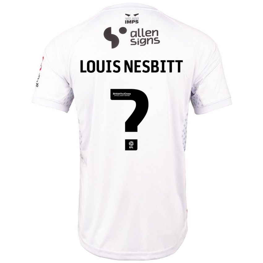 Niño Camiseta Louis Nesbitt #0 Rojo Blanco 2ª Equipación 2024/25 La Camisa Chile