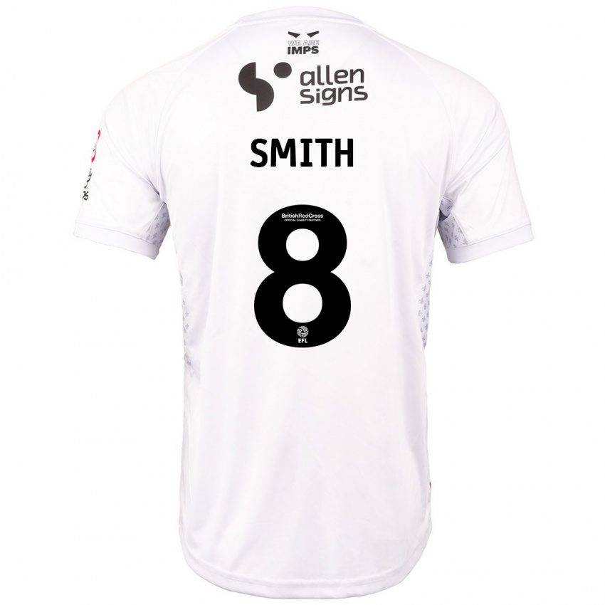 Niño Camiseta Alistair Smith #8 Rojo Blanco 2ª Equipación 2024/25 La Camisa Chile