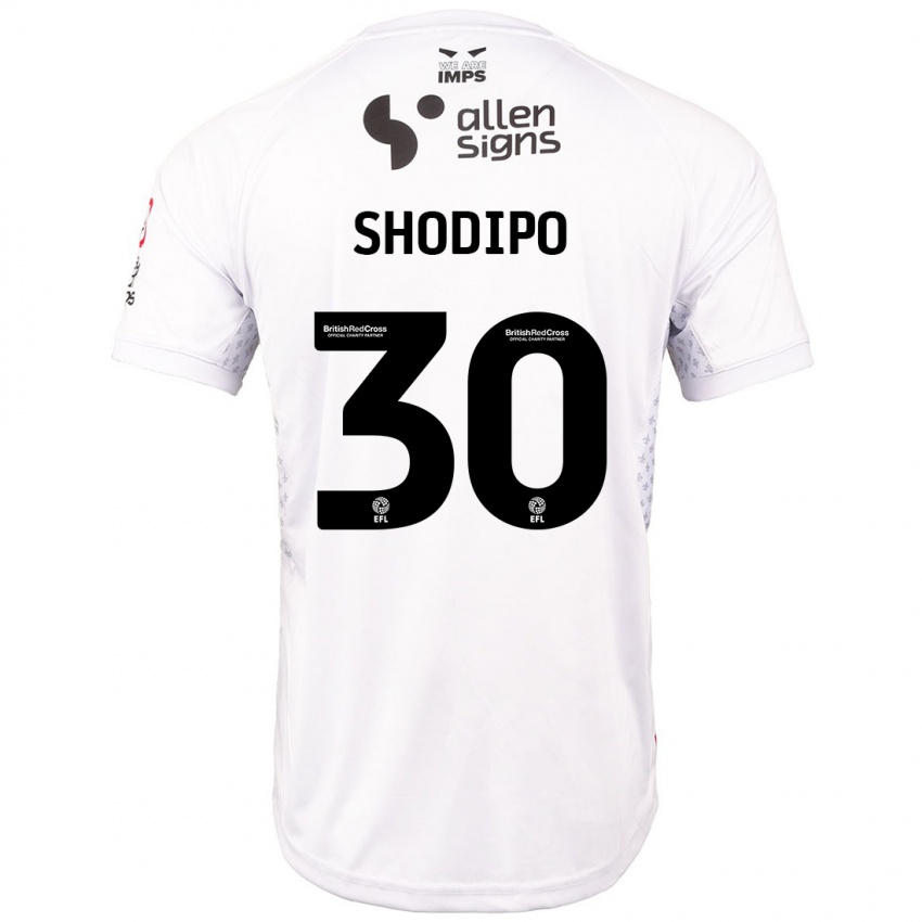 Niño Camiseta Olamide Shodipo #30 Rojo Blanco 2ª Equipación 2024/25 La Camisa Chile