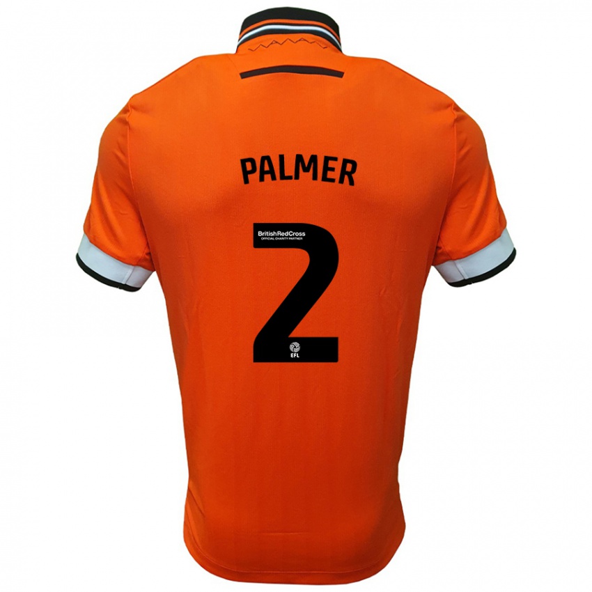 Niño Camiseta Liam Palmer #2 Naranja Blanco 2ª Equipación 2024/25 La Camisa Chile