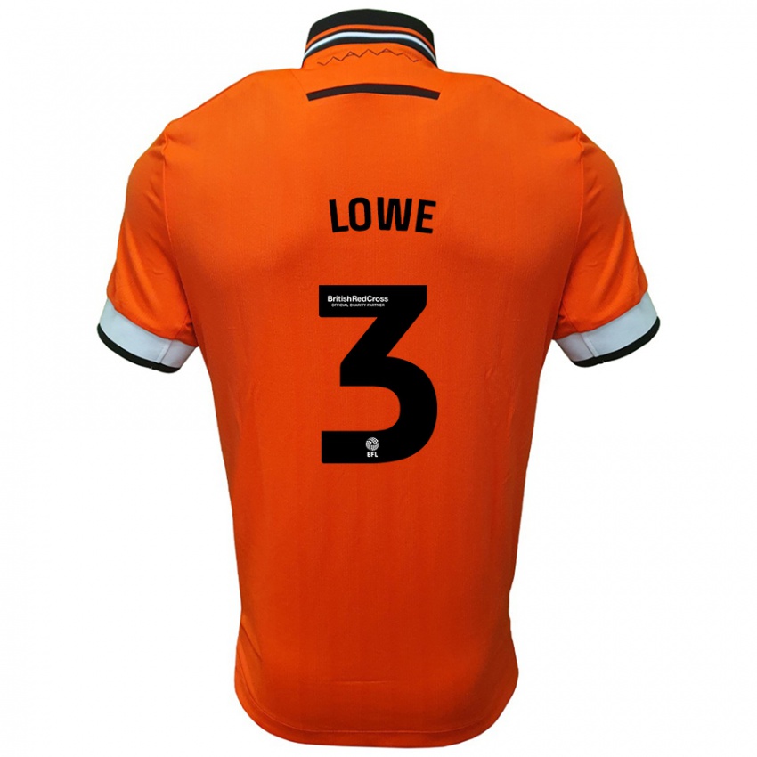 Niño Camiseta Max Lowe #3 Naranja Blanco 2ª Equipación 2024/25 La Camisa Chile