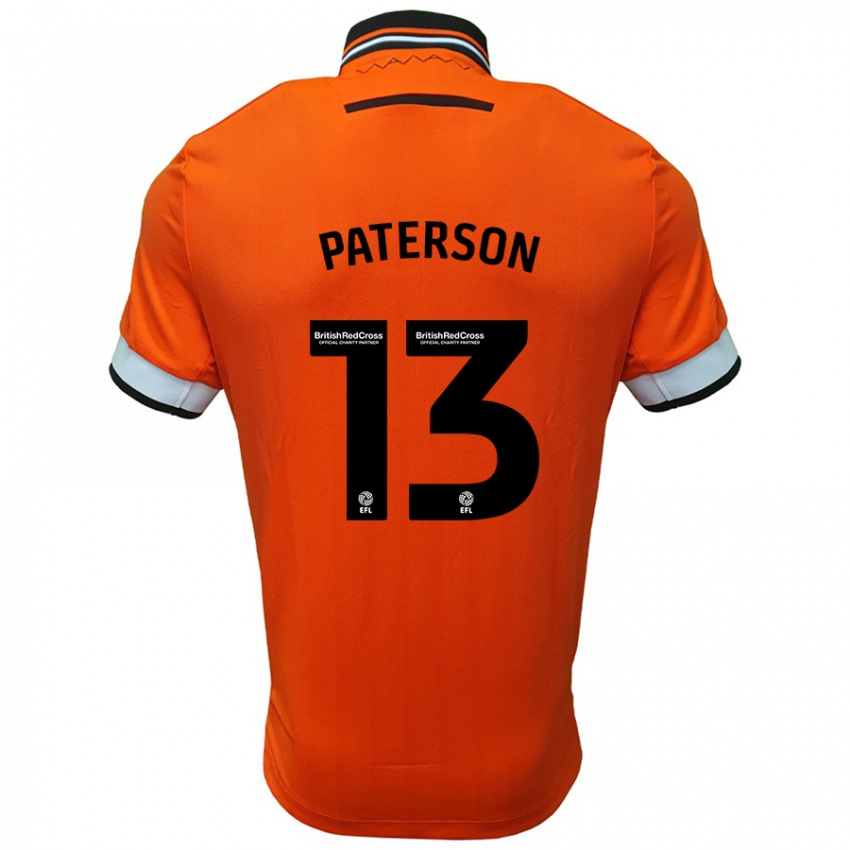 Niño Camiseta Callum Paterson #13 Naranja Blanco 2ª Equipación 2024/25 La Camisa Chile