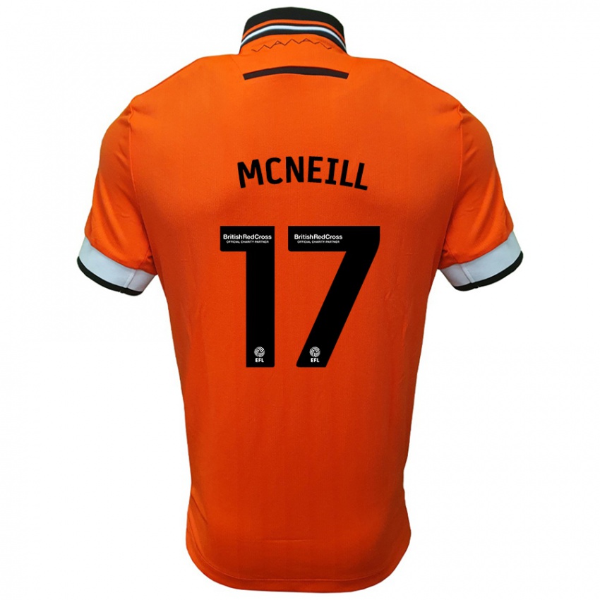 Niño Camiseta Charlie Mcneill #17 Naranja Blanco 2ª Equipación 2024/25 La Camisa Chile