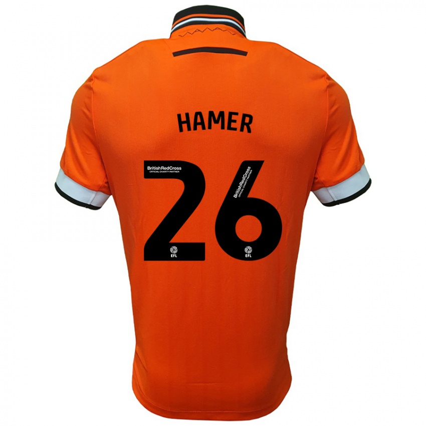 Niño Camiseta Ben Hamer #26 Naranja Blanco 2ª Equipación 2024/25 La Camisa Chile