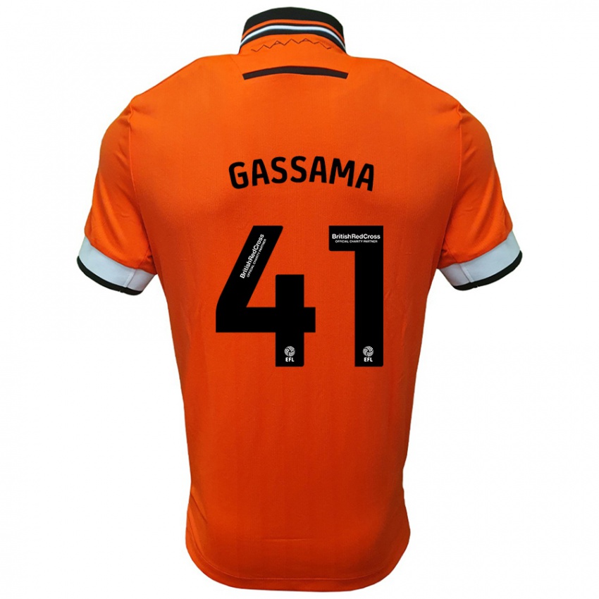 Niño Camiseta Djeidi Gassama #41 Naranja Blanco 2ª Equipación 2024/25 La Camisa Chile