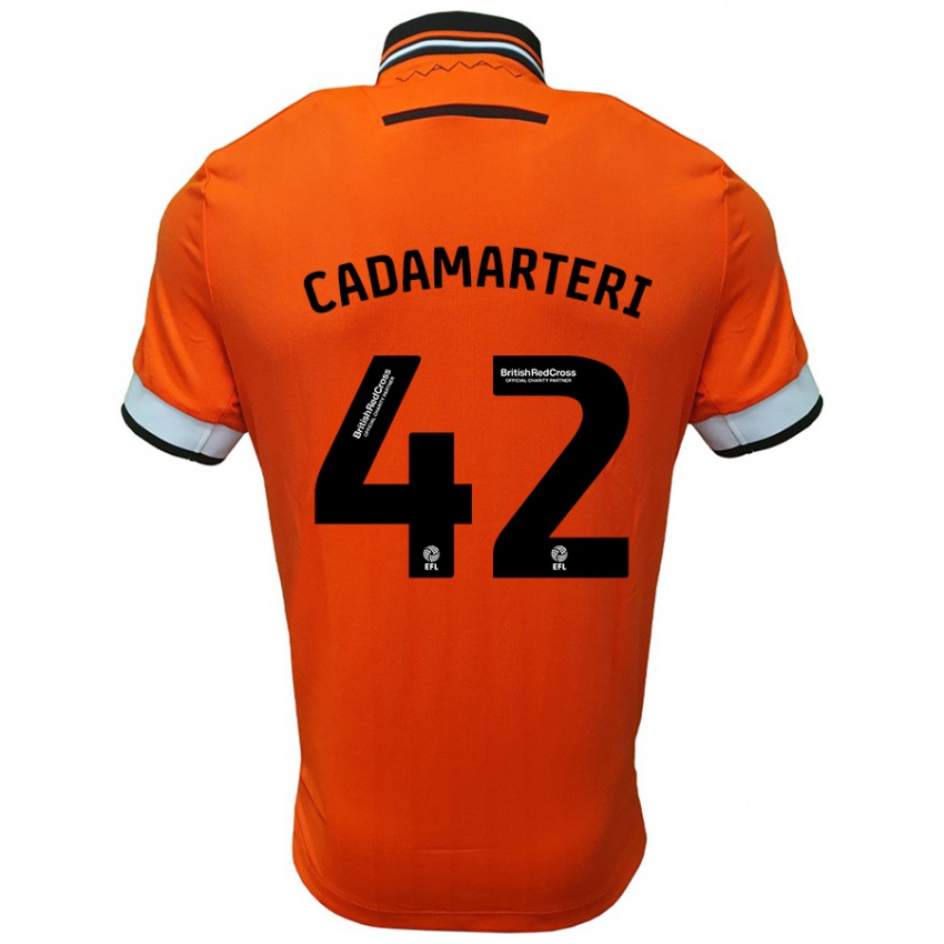 Niño Camiseta Bailey Cadamarteri #42 Naranja Blanco 2ª Equipación 2024/25 La Camisa Chile