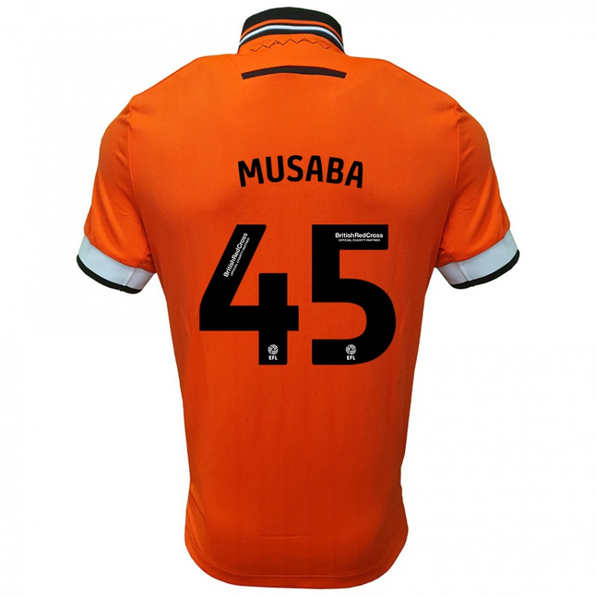 Niño Camiseta Anthony Musaba #45 Naranja Blanco 2ª Equipación 2024/25 La Camisa Chile