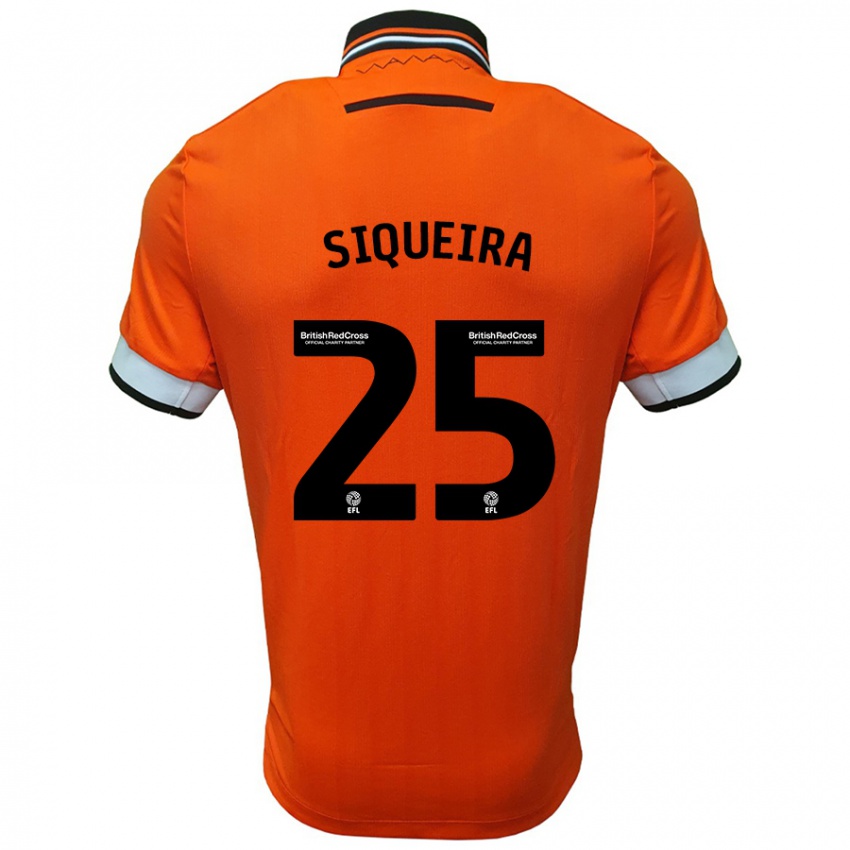 Niño Camiseta Guilherme Siqueira #25 Naranja Blanco 2ª Equipación 2024/25 La Camisa Chile