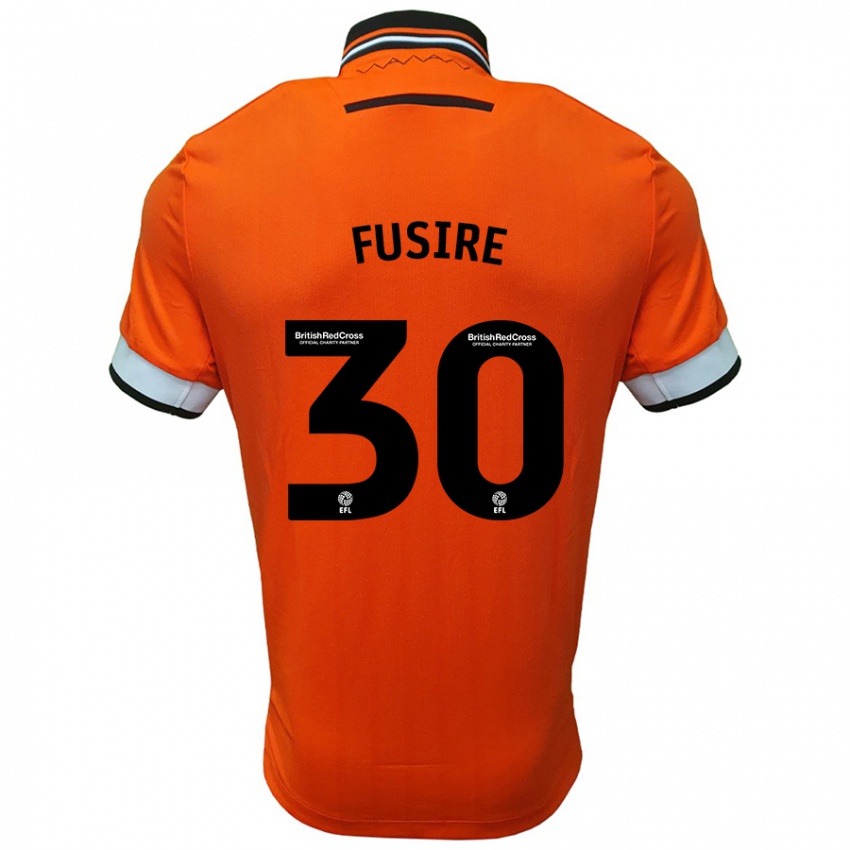 Niño Camiseta Sean Fusire #30 Naranja Blanco 2ª Equipación 2024/25 La Camisa Chile