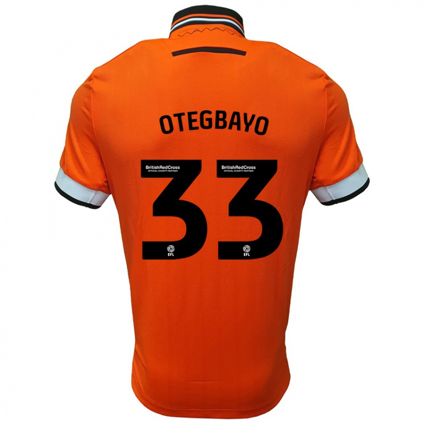 Niño Camiseta Gabriel Otegbayo #33 Naranja Blanco 2ª Equipación 2024/25 La Camisa Chile