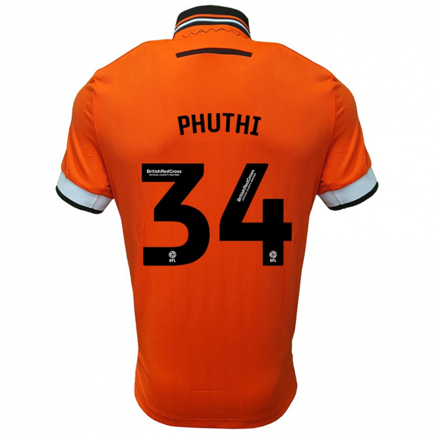 Niño Camiseta Joey Phuthi #34 Naranja Blanco 2ª Equipación 2024/25 La Camisa Chile