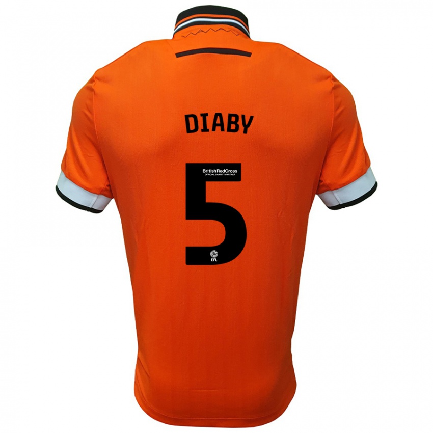 Niño Camiseta Bambo Diaby #5 Naranja Blanco 2ª Equipación 2024/25 La Camisa Chile