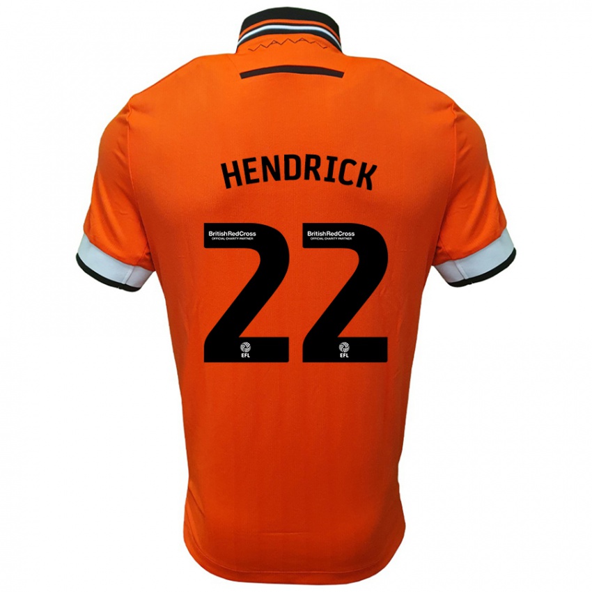 Niño Camiseta Jeff Hendrick #22 Naranja Blanco 2ª Equipación 2024/25 La Camisa Chile