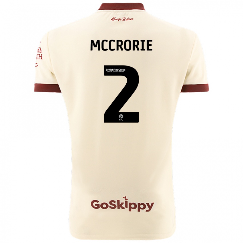 Niño Camiseta Ross Mccrorie #2 Crema Blanco 2ª Equipación 2024/25 La Camisa Chile