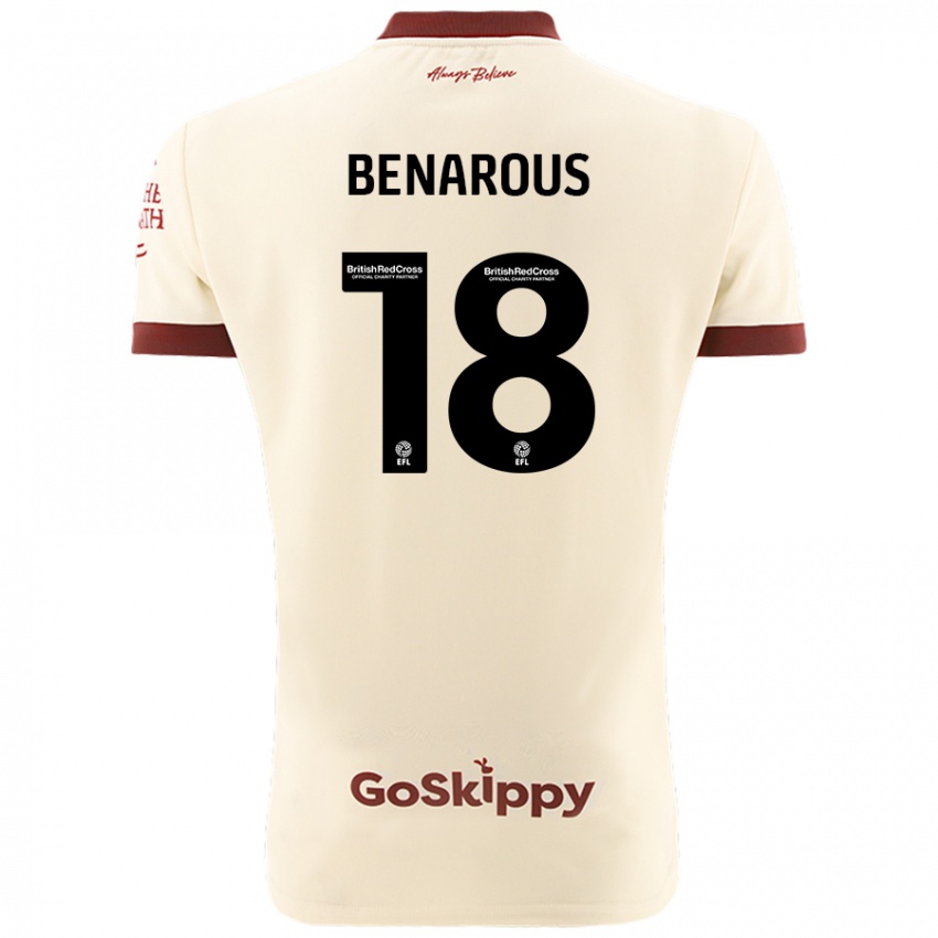 Niño Camiseta Ayman Benarous #18 Crema Blanco 2ª Equipación 2024/25 La Camisa Chile