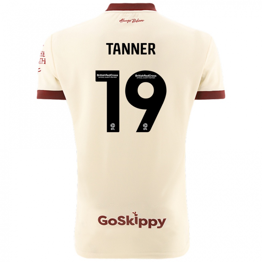 Niño Camiseta George Tanner #19 Crema Blanco 2ª Equipación 2024/25 La Camisa Chile