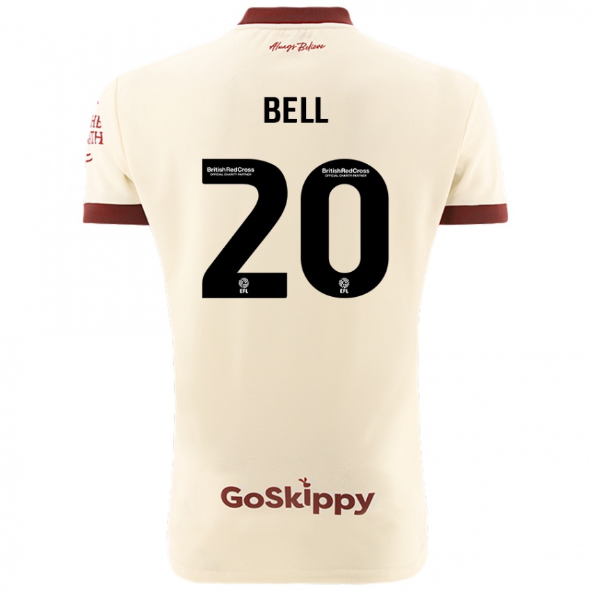 Niño Camiseta Sam Bell #20 Crema Blanco 2ª Equipación 2024/25 La Camisa Chile