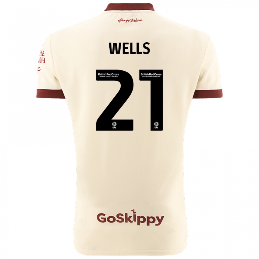 Niño Camiseta Nahki Wells #21 Crema Blanco 2ª Equipación 2024/25 La Camisa Chile