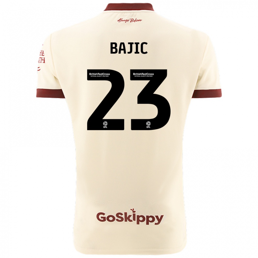 Niño Camiseta Stefan Bajic #23 Crema Blanco 2ª Equipación 2024/25 La Camisa Chile