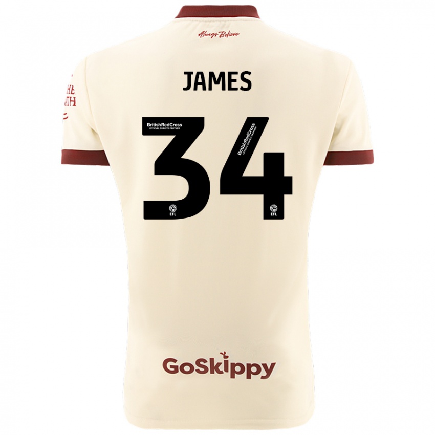 Niño Camiseta Joseph James #34 Crema Blanco 2ª Equipación 2024/25 La Camisa Chile