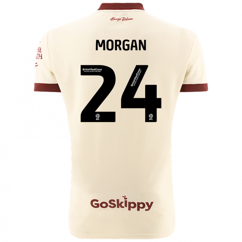 Niño Camiseta Ffion Morgan #24 Crema Blanco 2ª Equipación 2024/25 La Camisa Chile