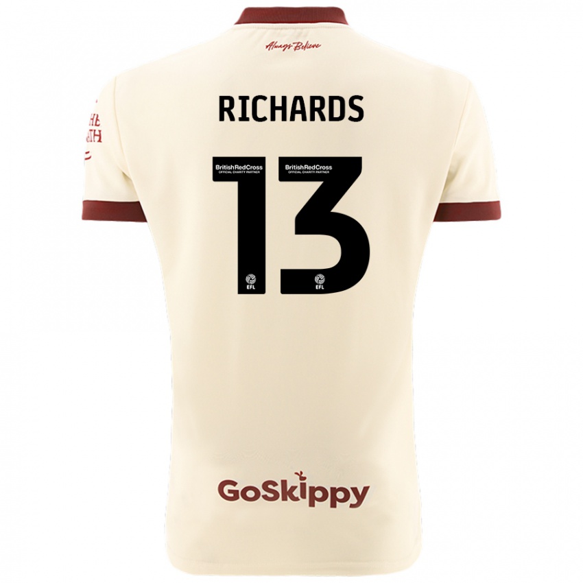 Niño Camiseta Harvey Wiles-Richards #13 Crema Blanco 2ª Equipación 2024/25 La Camisa Chile