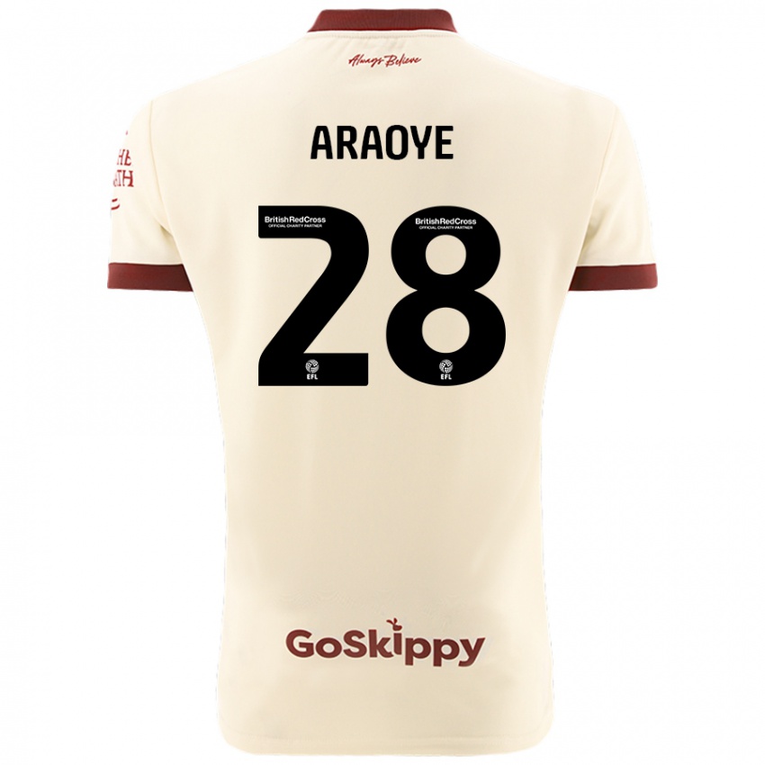 Niño Camiseta Raphael Araoye #28 Crema Blanco 2ª Equipación 2024/25 La Camisa Chile