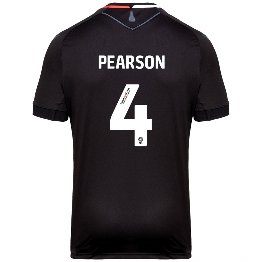 Niño Camiseta Ben Pearson #4 Negro 2ª Equipación 2024/25 La Camisa Chile