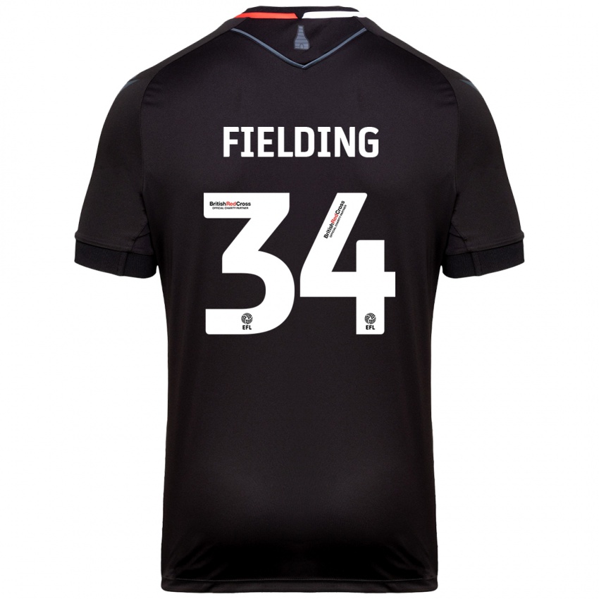 Niño Camiseta Frank Fielding #34 Negro 2ª Equipación 2024/25 La Camisa Chile