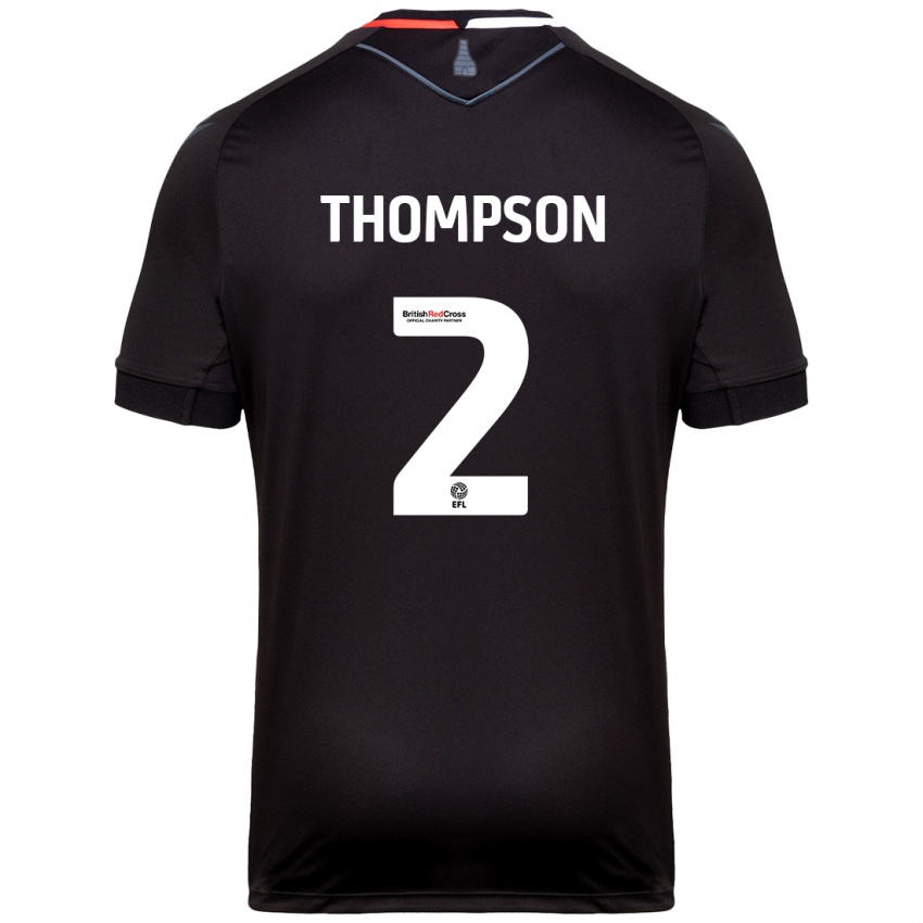 Niño Camiseta Sophie Thompson #2 Negro 2ª Equipación 2024/25 La Camisa Chile