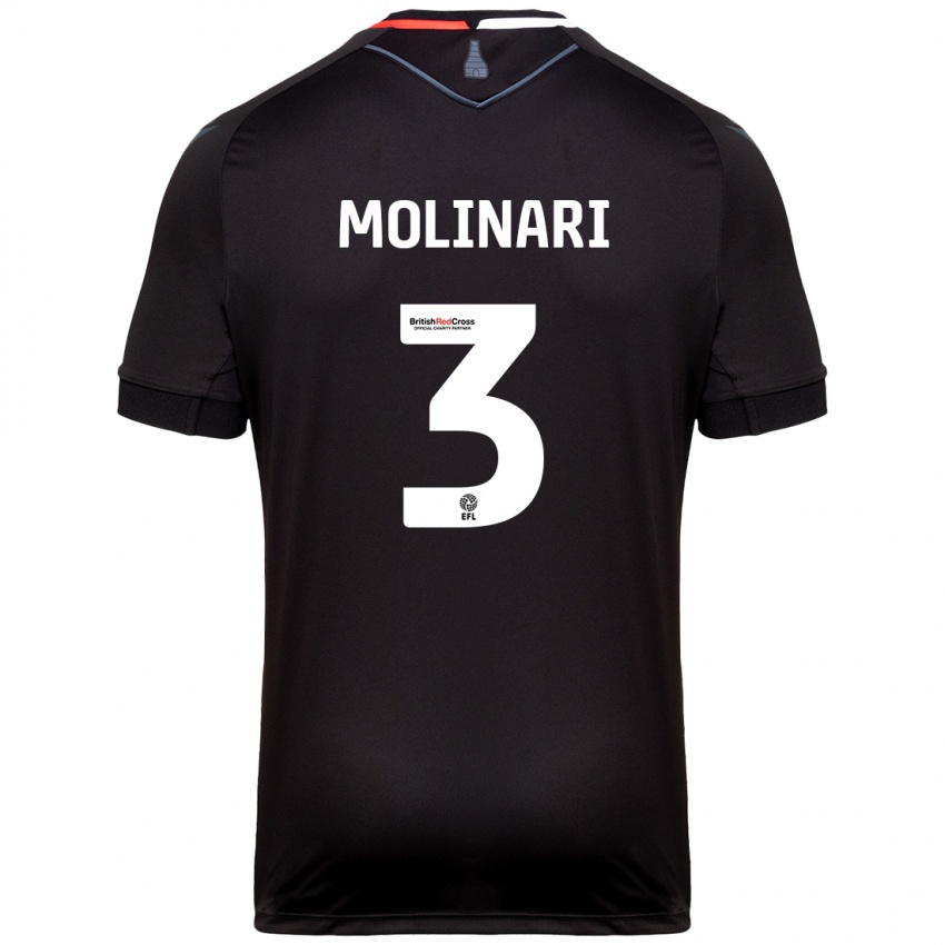 Niño Camiseta Lucia Molinari #3 Negro 2ª Equipación 2024/25 La Camisa Chile