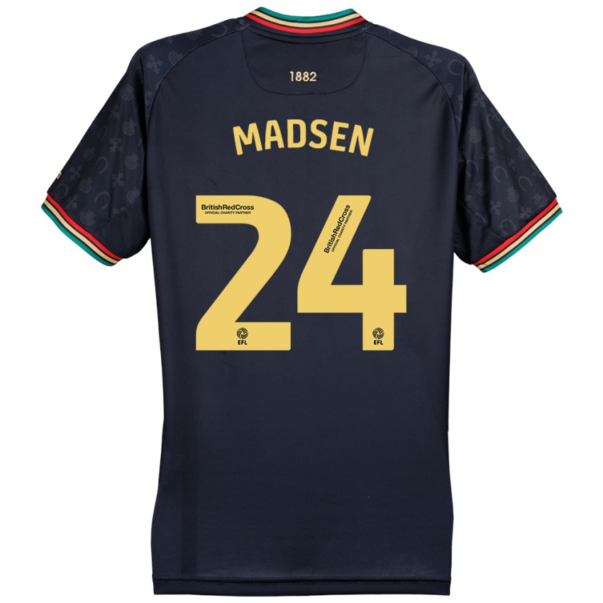 Niño Camiseta Nicolas Madsen #24 Azul Marino Oscuro 2ª Equipación 2024/25 La Camisa Chile