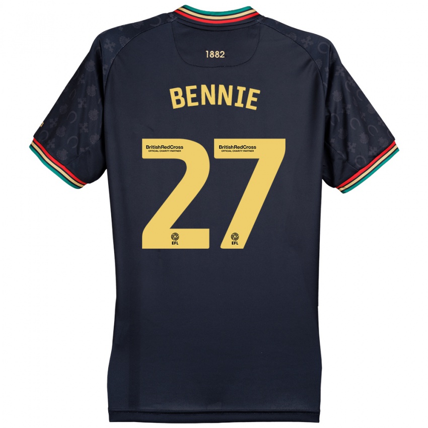 Niño Camiseta Daniel Bennie #27 Azul Marino Oscuro 2ª Equipación 2024/25 La Camisa Chile