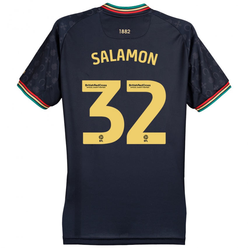 Niño Camiseta Matteo Salamon #32 Azul Marino Oscuro 2ª Equipación 2024/25 La Camisa Chile