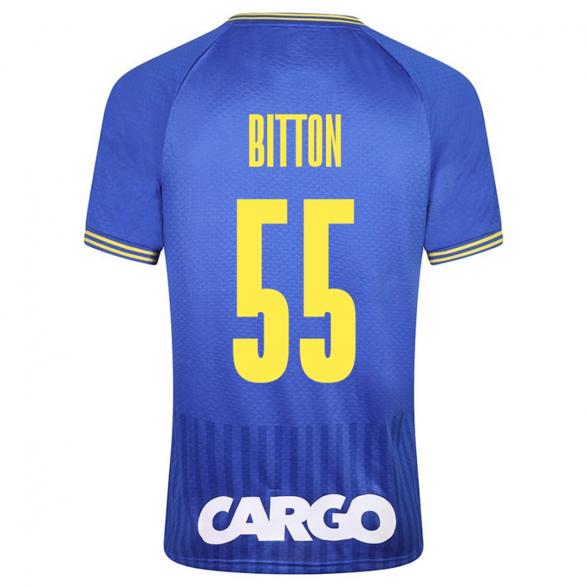 Niño Camiseta Nir Bitton #55 Blanco 2ª Equipación 2024/25 La Camisa Chile