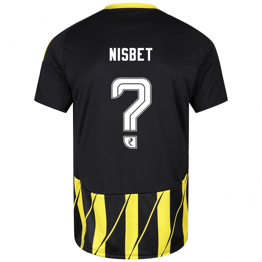 Niño Camiseta Kevin Nisbet #0 Negro Amarillo 2ª Equipación 2024/25 La Camisa Chile