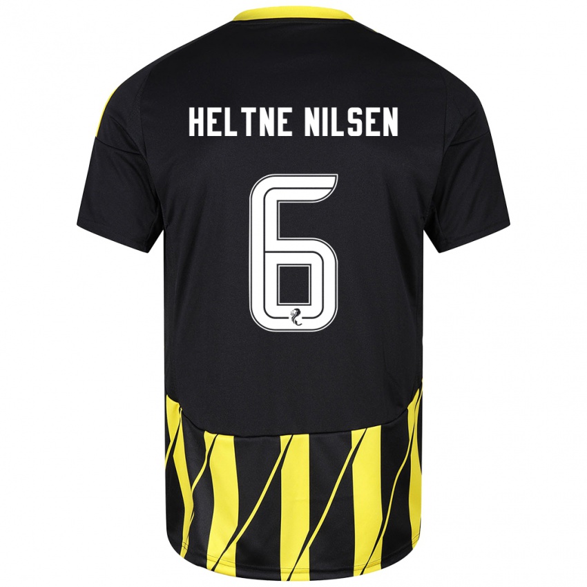 Niño Camiseta Sivert Heltne Nilsen #6 Negro Amarillo 2ª Equipación 2024/25 La Camisa Chile