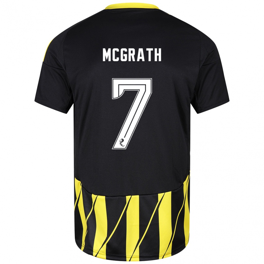 Niño Camiseta Jamie Mcgrath #7 Negro Amarillo 2ª Equipación 2024/25 La Camisa Chile