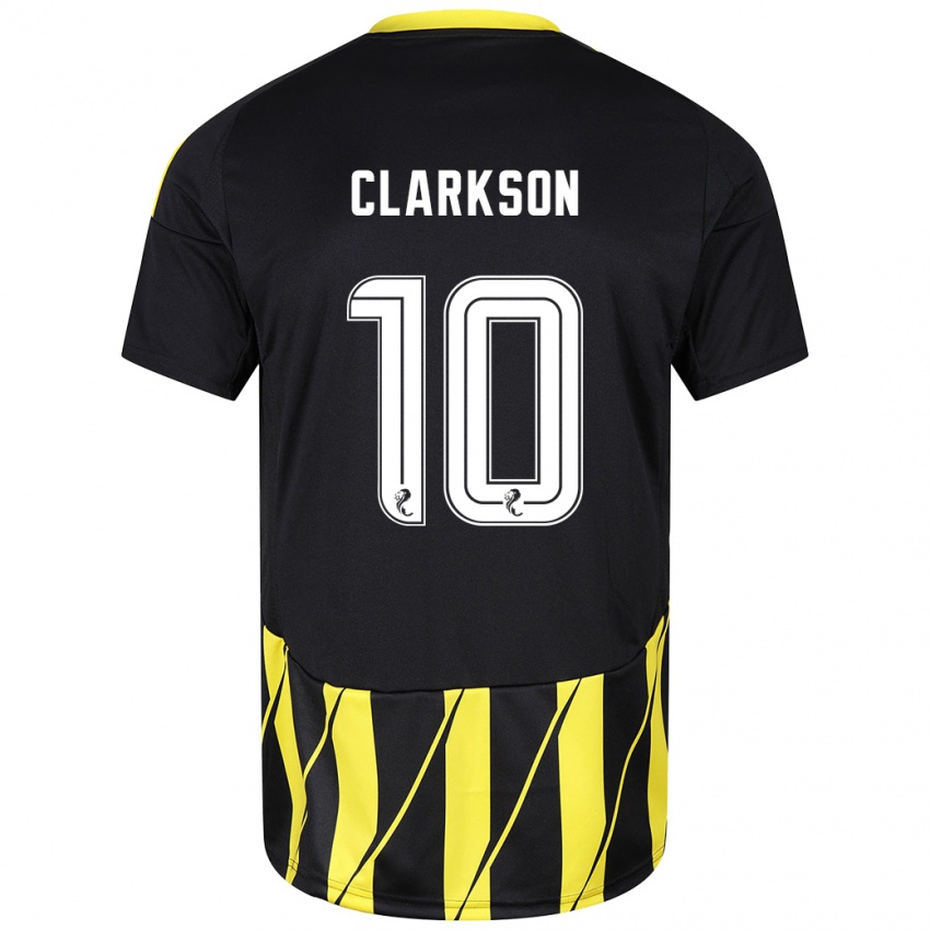 Niño Camiseta Leighton Clarkson #10 Negro Amarillo 2ª Equipación 2024/25 La Camisa Chile