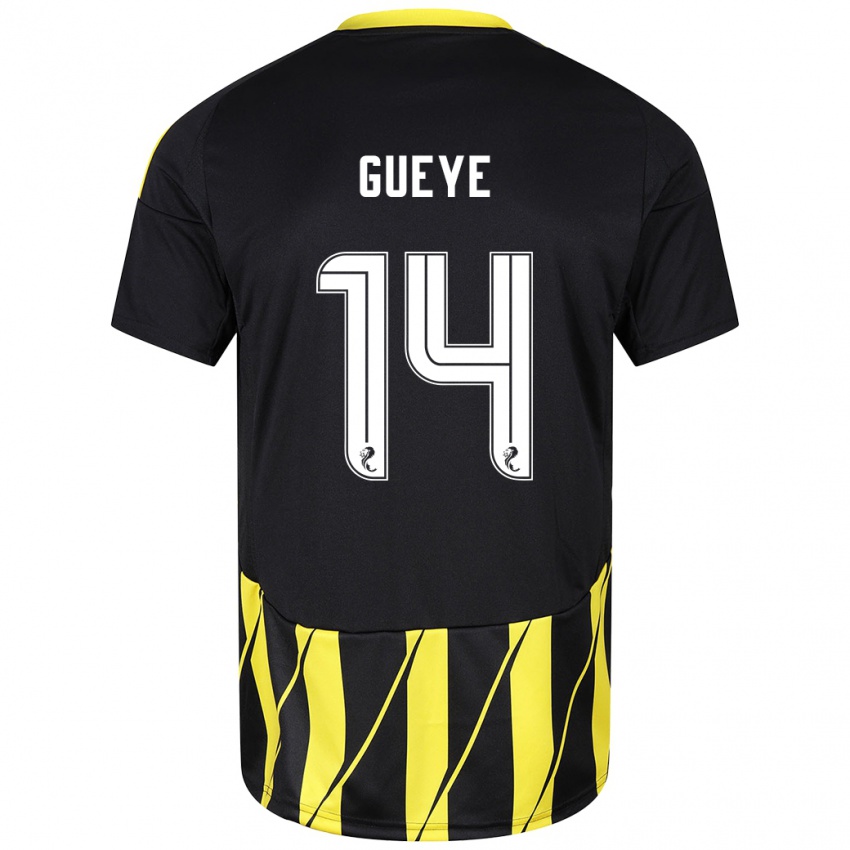 Niño Camiseta Pape Habib Gueye #14 Negro Amarillo 2ª Equipación 2024/25 La Camisa Chile