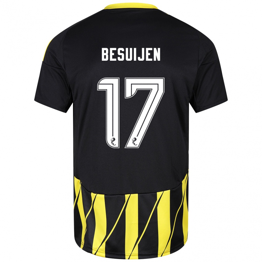 Niño Camiseta Vicente Besuijen #17 Negro Amarillo 2ª Equipación 2024/25 La Camisa Chile