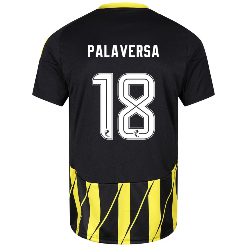 Niño Camiseta Ante Palaversa #18 Negro Amarillo 2ª Equipación 2024/25 La Camisa Chile