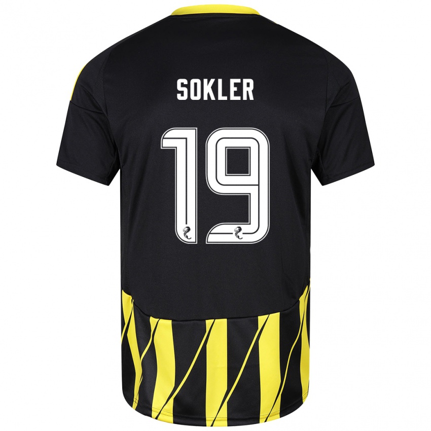 Niño Camiseta Ester Sokler #19 Negro Amarillo 2ª Equipación 2024/25 La Camisa Chile