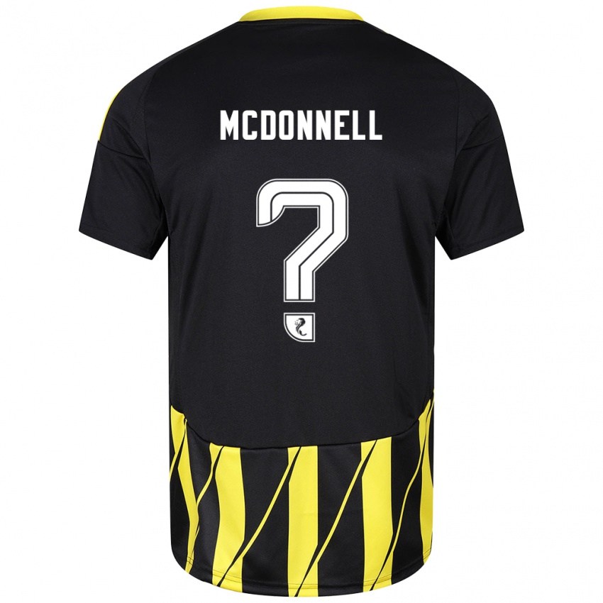 Niño Camiseta Noah Mcdonnell #0 Negro Amarillo 2ª Equipación 2024/25 La Camisa Chile