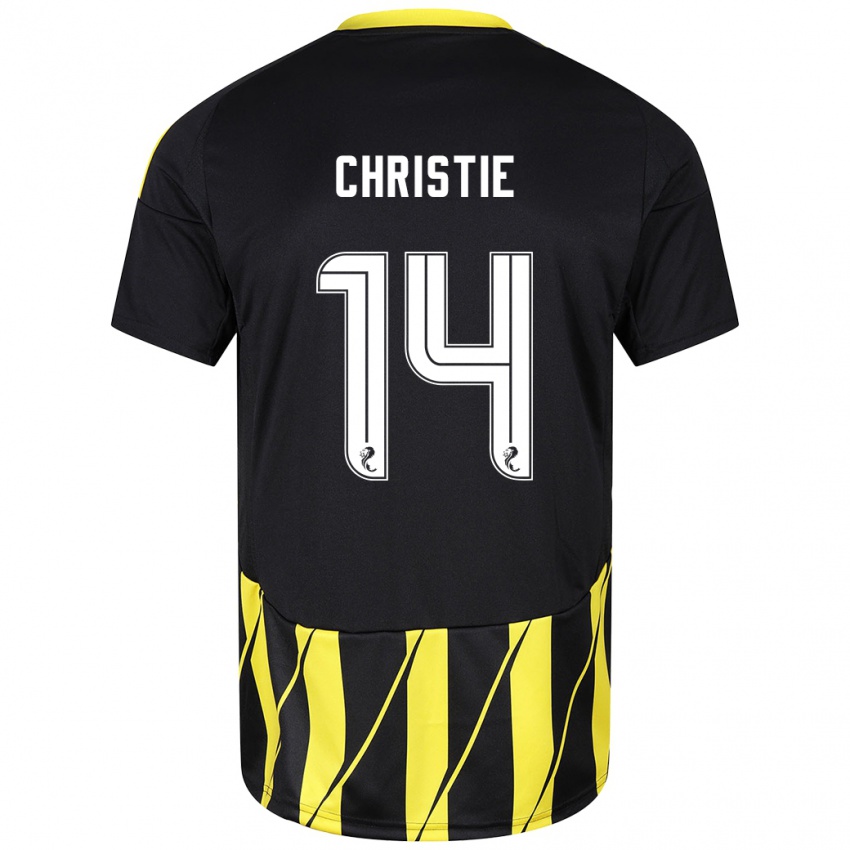 Niño Camiseta Mya Christie #14 Negro Amarillo 2ª Equipación 2024/25 La Camisa Chile